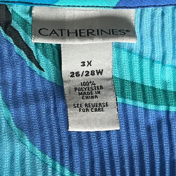 Catherines top pleated embellished beaded 3/4 sleeve bright fun going out party - Picture 5 of 8